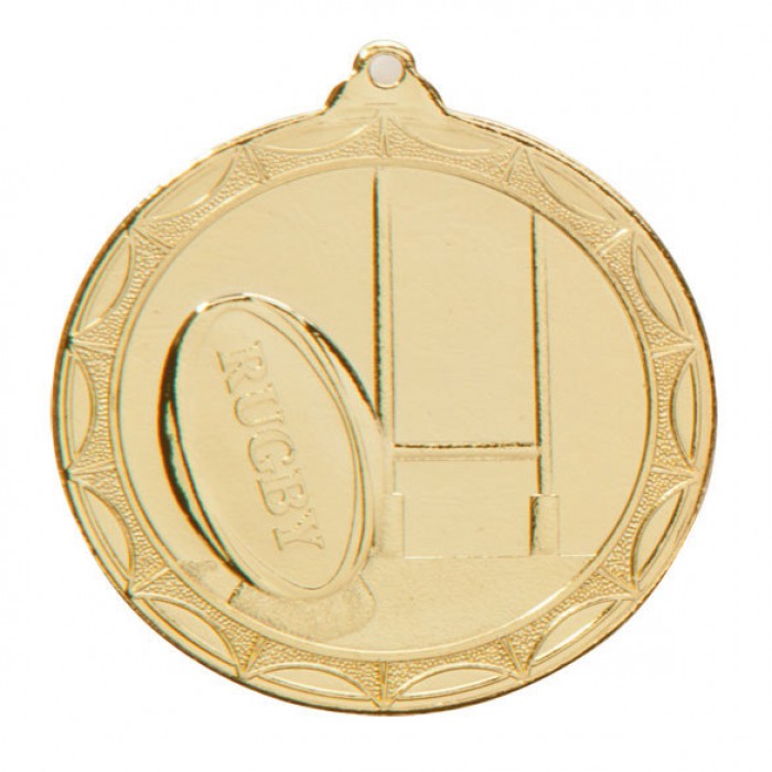 CASCADE RUGBY MEDAL 50MM - GOLD
